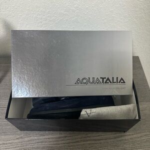 Aquatalia Blue Suede Leather Loafers